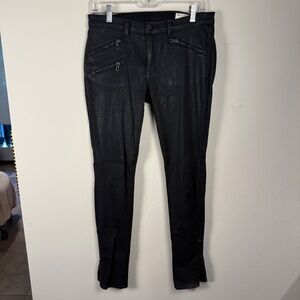 rag and bone  Black Skinny Triple Zipper Moto Jeans Size 28